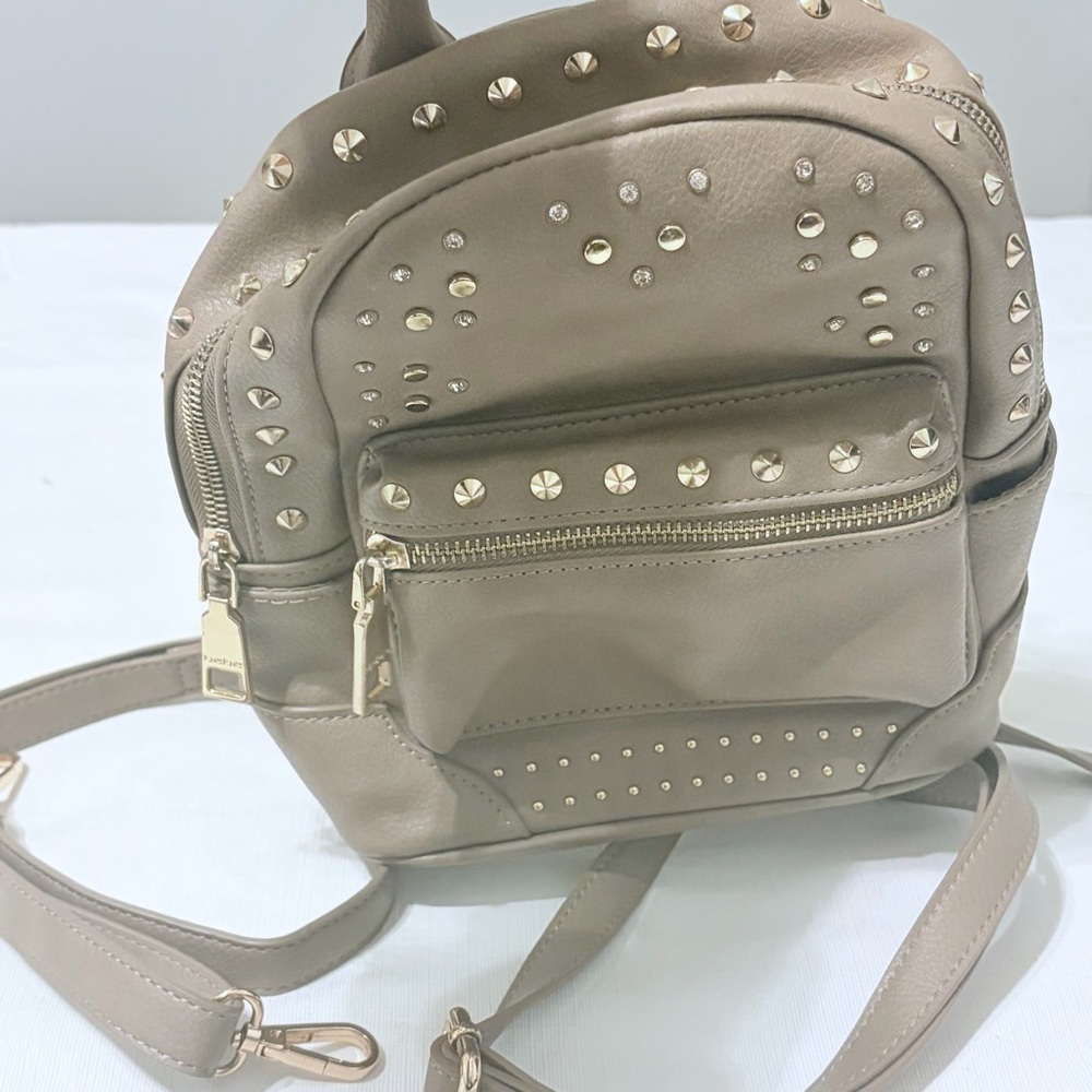 bebe Taupe Backpack with Gold Studs - Picture 4 of 11